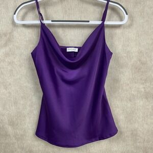 Vestique Purple Satin Cowl Neck Spaghetti Strap Camisole‎ Top Women's Size S